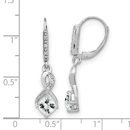 Ohrringe aus Sterlingsilber mit Weißtopas und echten Diamanten