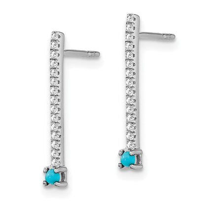 14K Weißgold Ohrringe mit Türkis und Weißtopas