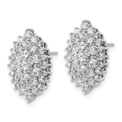 14K Weißgold 2 1/2 Karat Im Labor Gezüchtet Diamant Vs/si+ G+ Komplett Cluster Ohrstecker
