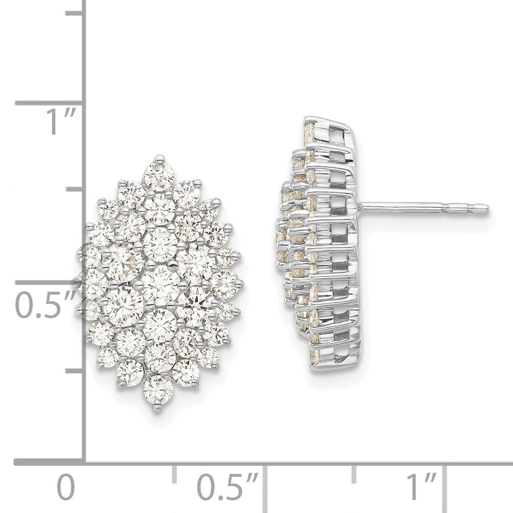 14K Weißgold 2 1/2 Karat Im Labor Gezüchtet Diamant Vs/si+ G+ Komplett Cluster Ohrstecker