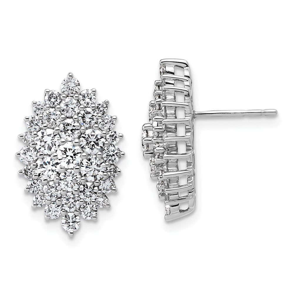 14K Weißgold 2 1/2 Karat Im Labor Gezüchtet Diamant Vs/si+ G+ Komplett Cluster Ohrstecker
