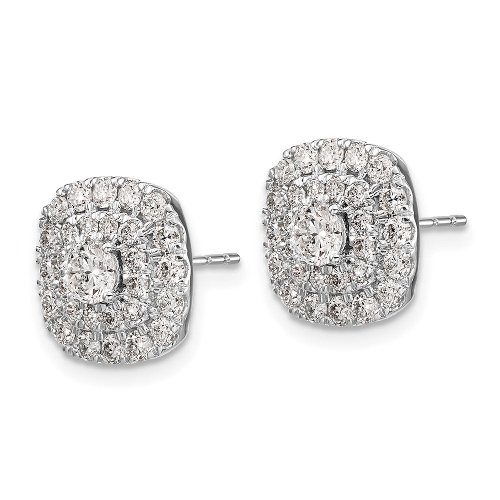 14K Weißgold Ohrstecker mit 1,5 ct. im Labor gezüchteten Diamanten VS/SI+ G+ mit Doppel-Halo-Fassung