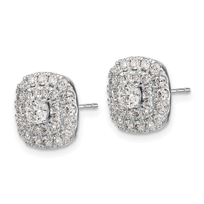 14K Weißgold Ohrstecker mit 1,5 ct. im Labor gezüchteten Diamanten VS/SI+ G+ mit Doppel-Halo-Fassung
