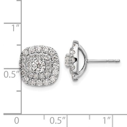 14K Weißgold Ohrstecker mit 1,5 ct. im Labor gezüchteten Diamanten VS/SI+ G+ mit Doppel-Halo-Fassung