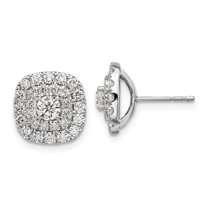 14K Weißgold Ohrstecker mit 1,5 ct. im Labor gezüchteten Diamanten VS/SI+ G+ mit Doppel-Halo-Fassung