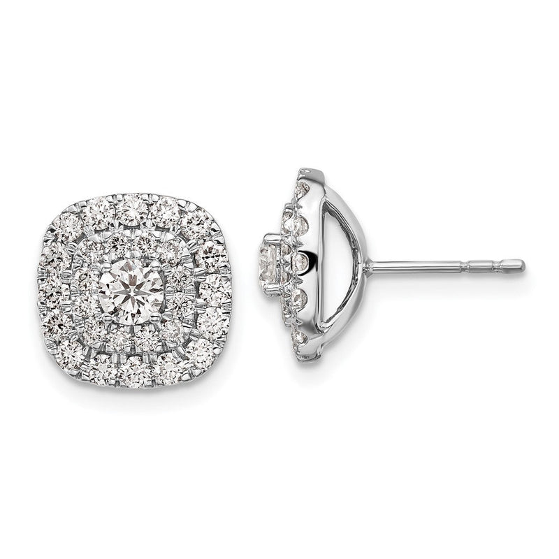 14K Weißgold Ohrstecker mit 1,5 ct. im Labor gezüchteten Diamanten VS/SI+ G+ mit Doppel-Halo-Fassung