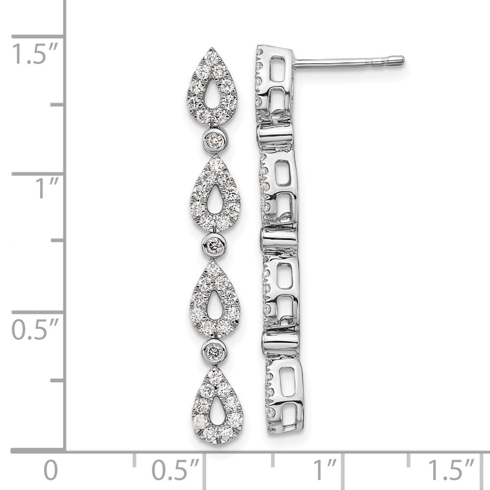 14K Weißgold 0,75 ct. Laborgezüchtete Diamant-Tropfen-Ohrhänger VS/SI+ G+