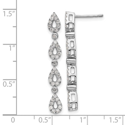 14K Weißgold 0,75 ct. Laborgezüchtete Diamant-Tropfen-Ohrhänger VS/SI+ G+