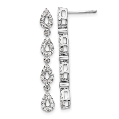 14K Weißgold 0,75 ct. Laborgezüchtete Diamant-Tropfen-Ohrhänger VS/SI+ G+