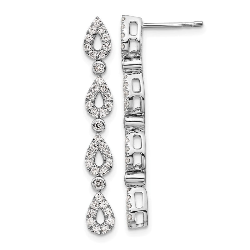 14K Weißgold 0,75 ct. Laborgezüchtete Diamant-Tropfen-Ohrhänger VS/SI+ G+