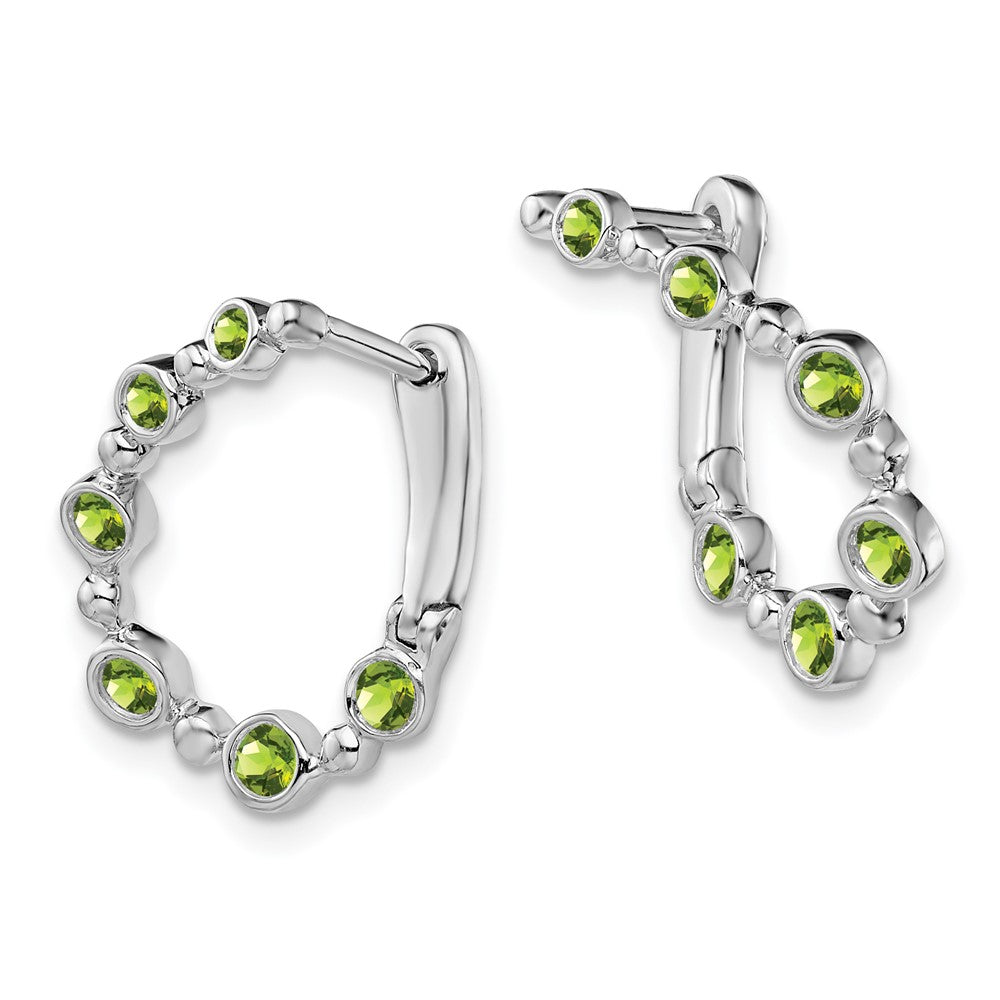 14K Weißgold Peridot-Tropfen-Creolen