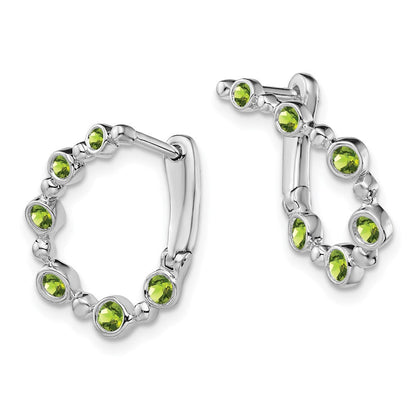 14K Weißgold Peridot-Tropfen-Creolen