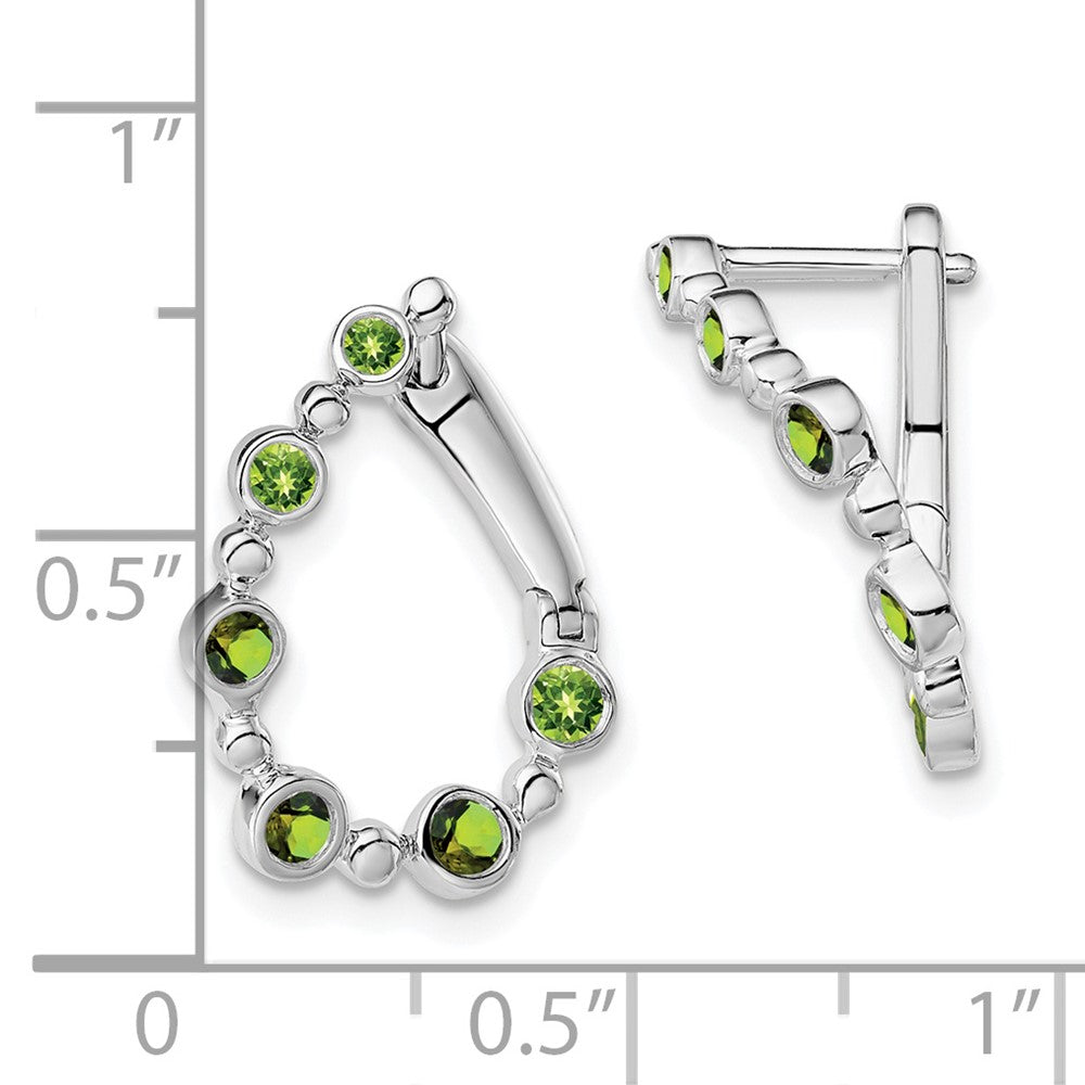 14K Weißgold Peridot-Tropfen-Creolen