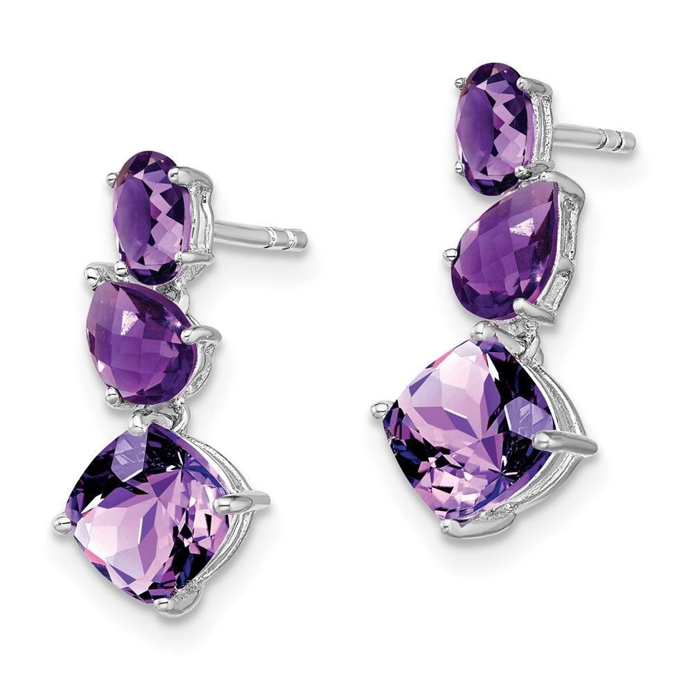 14K Weißgold Amethyst-Ohrhänger