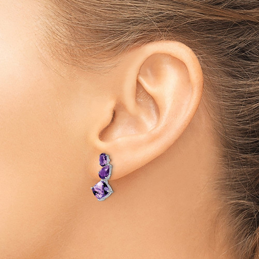 14K Weißgold Amethyst-Ohrhänger