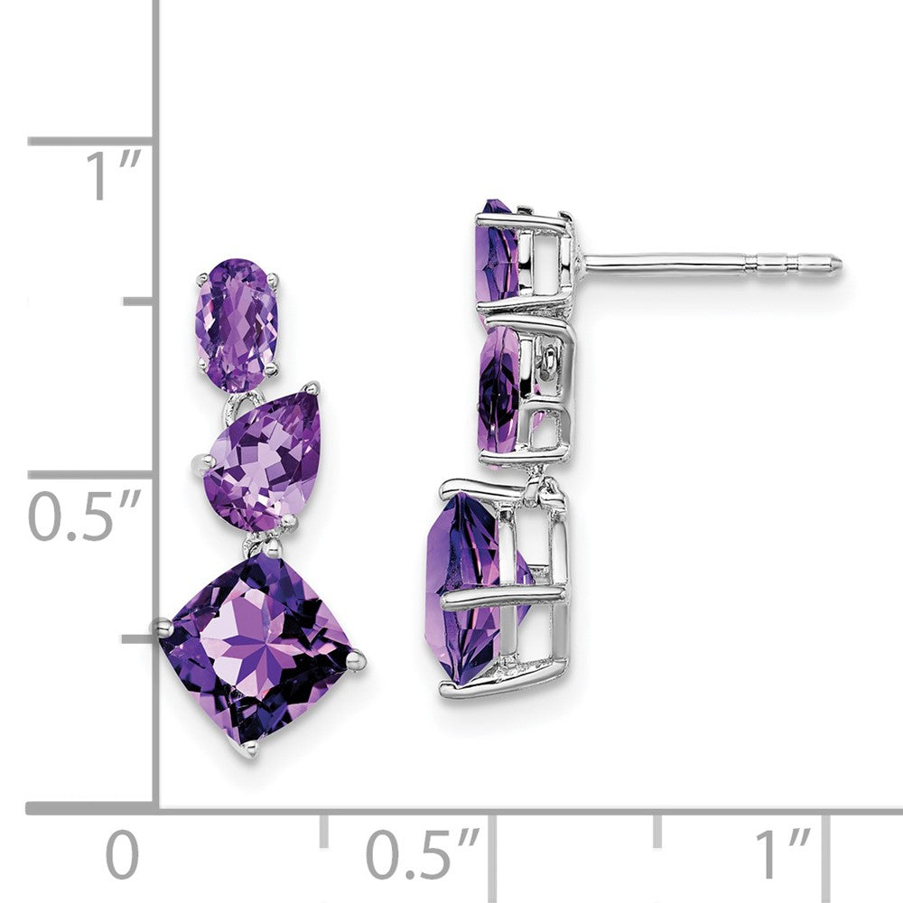 14K Weißgold Amethyst-Ohrhänger
