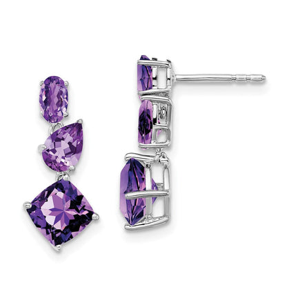 14K Weißgold Amethyst-Ohrhänger