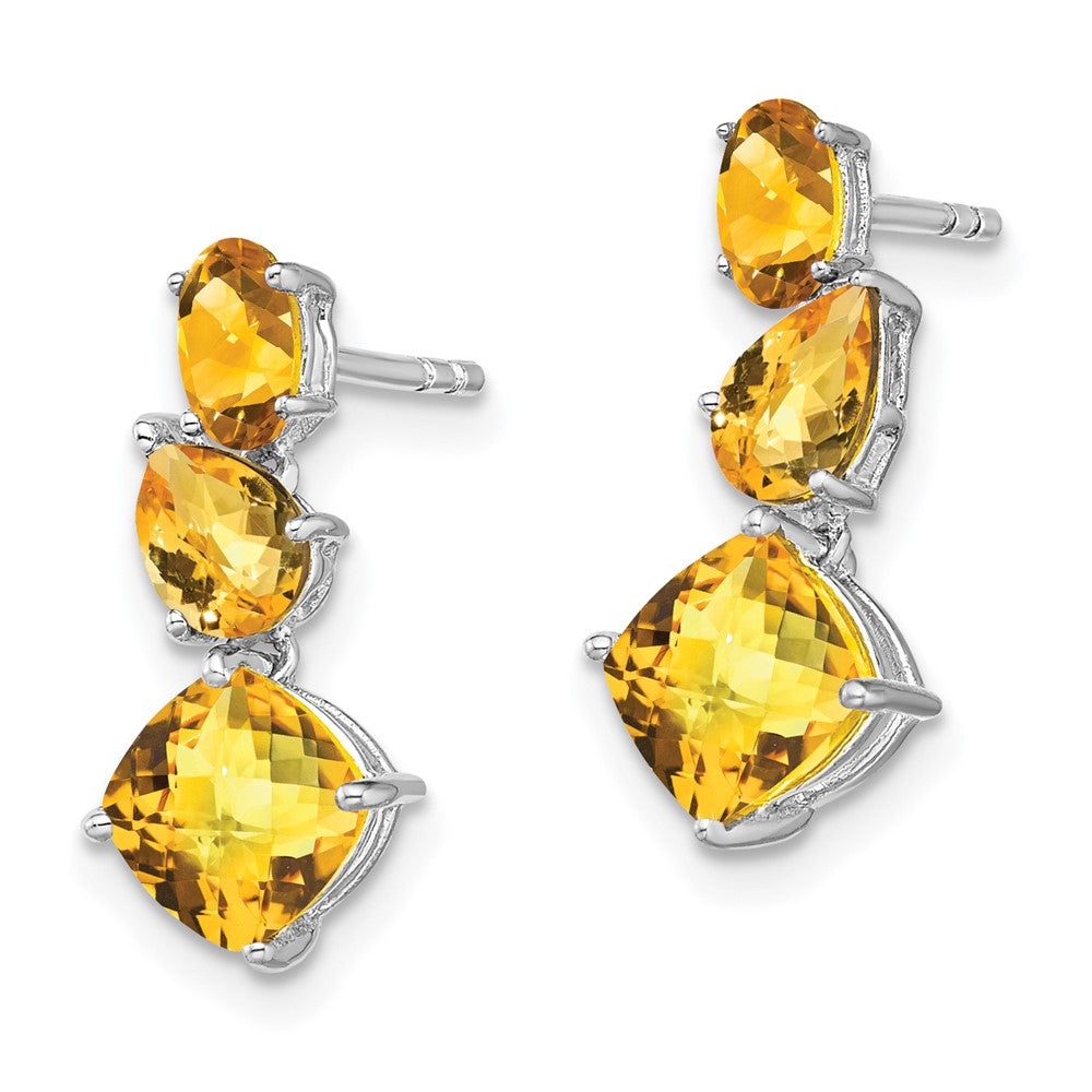 14K Weißgold Citrin-Ohrhänger