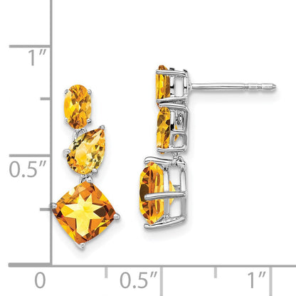 14K Weißgold Citrin-Ohrhänger