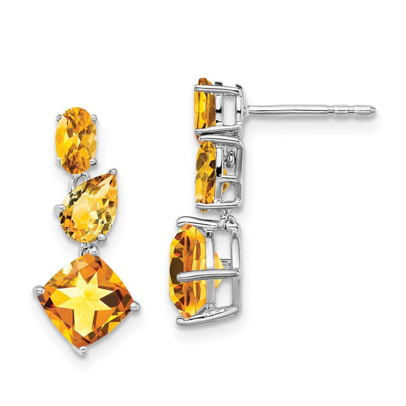 14K Weißgold Citrin-Ohrhänger