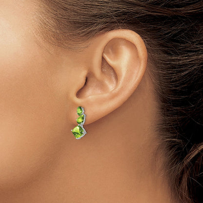 14K Weißgold Peridot-Ohrhänger