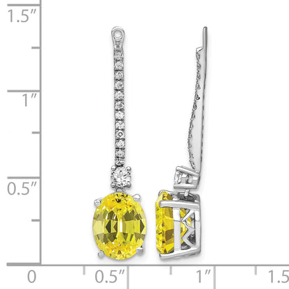 14K Weißgold Ohrring-Jacket mit im Labor gezüchteten Diamanten (VS/SI+, G+) und synthetischem gelben Saphir