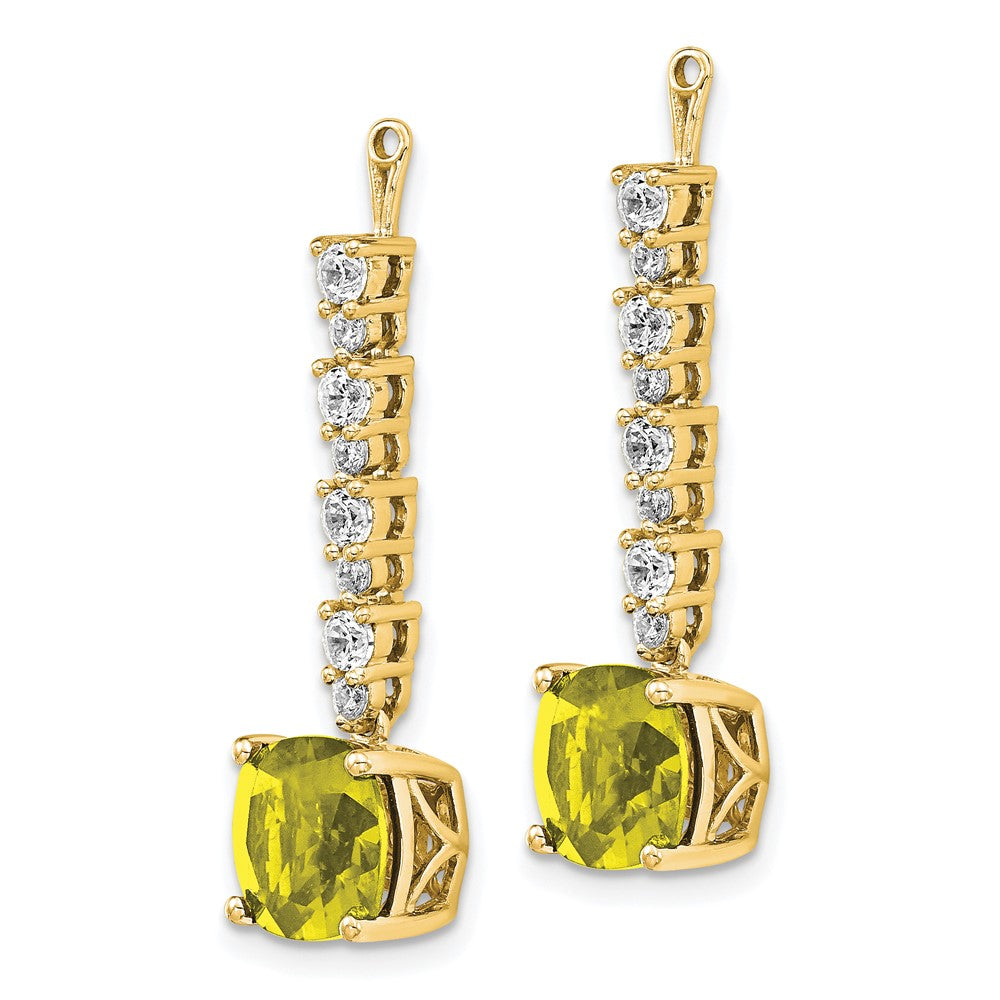 14K Gelbgold Laborgezüchtete Diamant- und Saphir-Ohrring-Jackets VS/SI+ G+