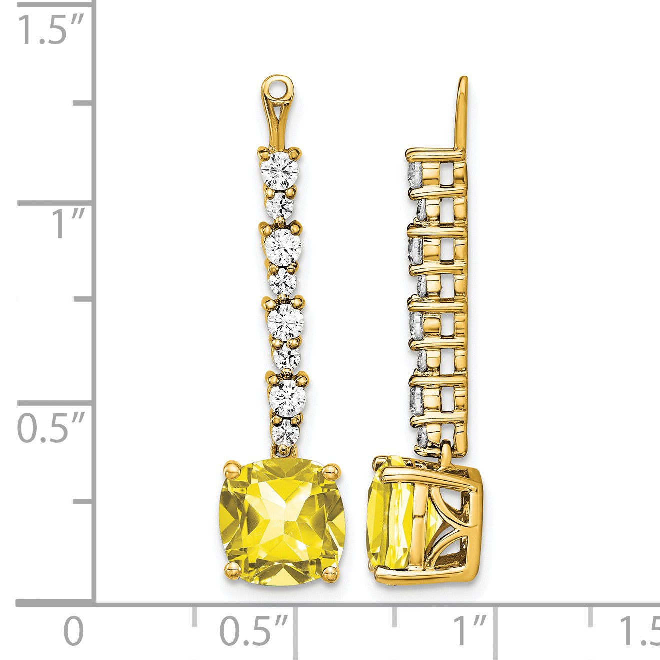 14K Gelbgold Laborgezüchtete Diamant- und Saphir-Ohrring-Jackets VS/SI+ G+