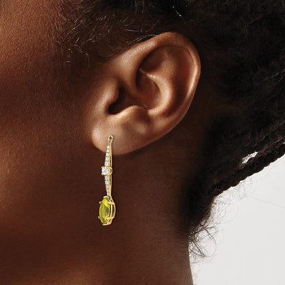14K Gelbgold Ohrring-Jackets mit im Labor gezüchteten Diamanten VS/SI+ G+ und gezüchteten Saphiren