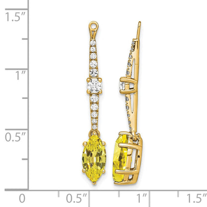 14K Gelbgold Ohrring-Jackets mit im Labor gezüchteten Diamanten VS/SI+ G+ und gezüchteten Saphiren