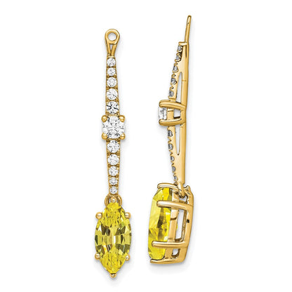 14K Gelbgold Ohrring-Jackets mit im Labor gezüchteten Diamanten VS/SI+ G+ und gezüchteten Saphiren
