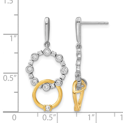 14K Bicolor Laborgezüchtete Diamant-Ohrhänger mit Steckverschluss, Fancy-Circle-Form, 0,375 ct., VS/SI+ G+