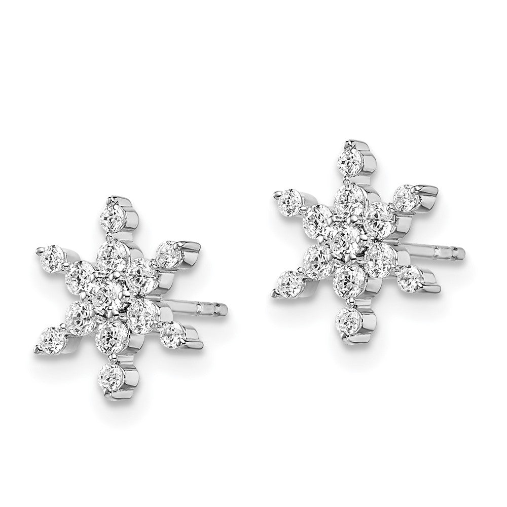 14K Weißgold Ohrstecker mit 0,5 ct. im Labor gezüchteten Diamanten VS/SI+ G+, Sternform