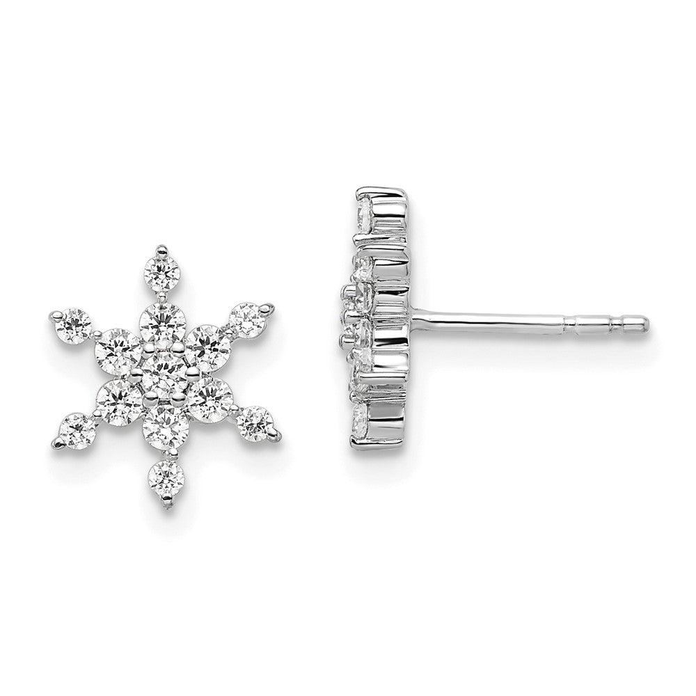 14K Weißgold Ohrstecker mit 0,5 ct. im Labor gezüchteten Diamanten VS/SI+ G+, Sternform