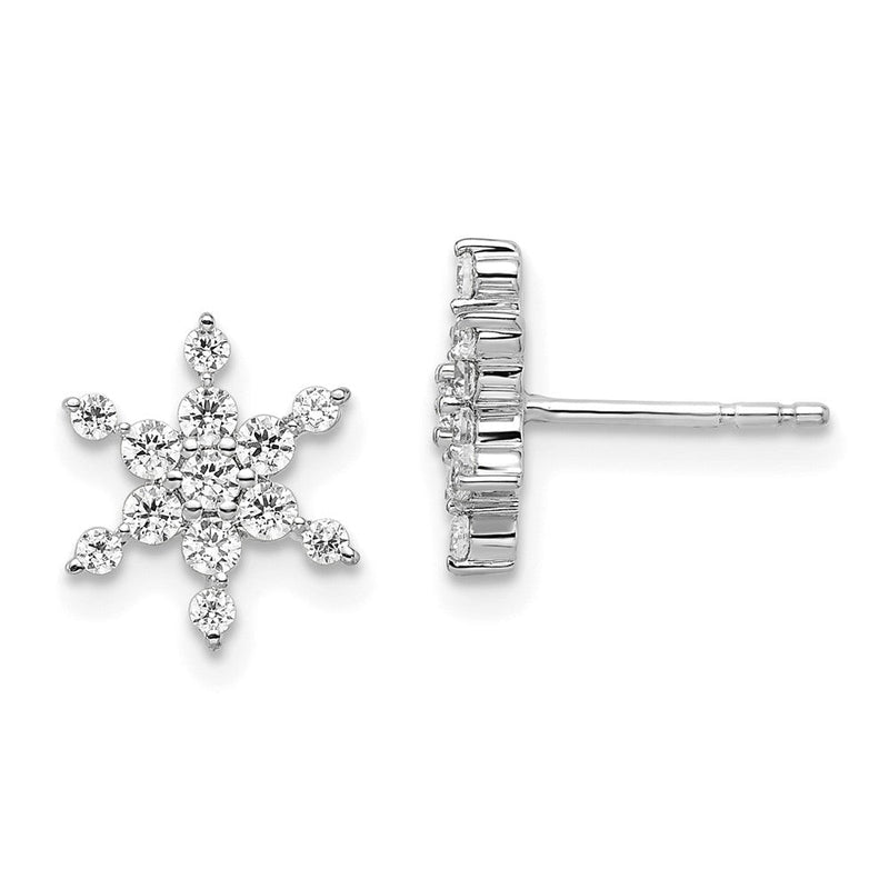 14K Weißgold Ohrstecker mit 0,5 ct. im Labor gezüchteten Diamanten VS/SI+ G+, Sternform