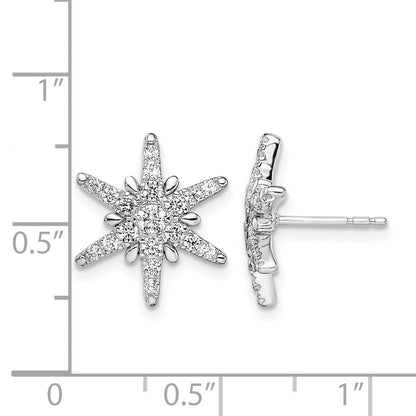 14K Weißgold Ohrstecker mit Sternmotiv, 0,625 ct. Laborgezüchtete Diamanten VS/SI+ G+