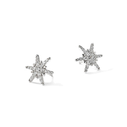 14K Weißgold Ohrstecker mit Sternmotiv, 0,625 ct. Laborgezüchtete Diamanten VS/SI+ G+