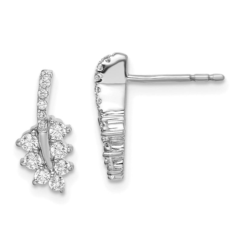 14K Weißgold Blatt-Ohrstecker mit 0,375 ct. Laborgezüchteten Diamanten VS/SI+ G+