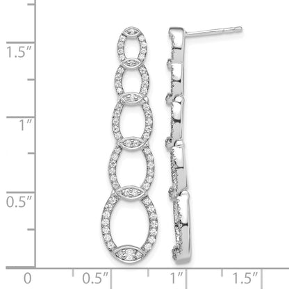 14K Weißgold Ohrhänger mit Steckverschluss und Labor-gezüchteten Diamanten, VS/SI FGH