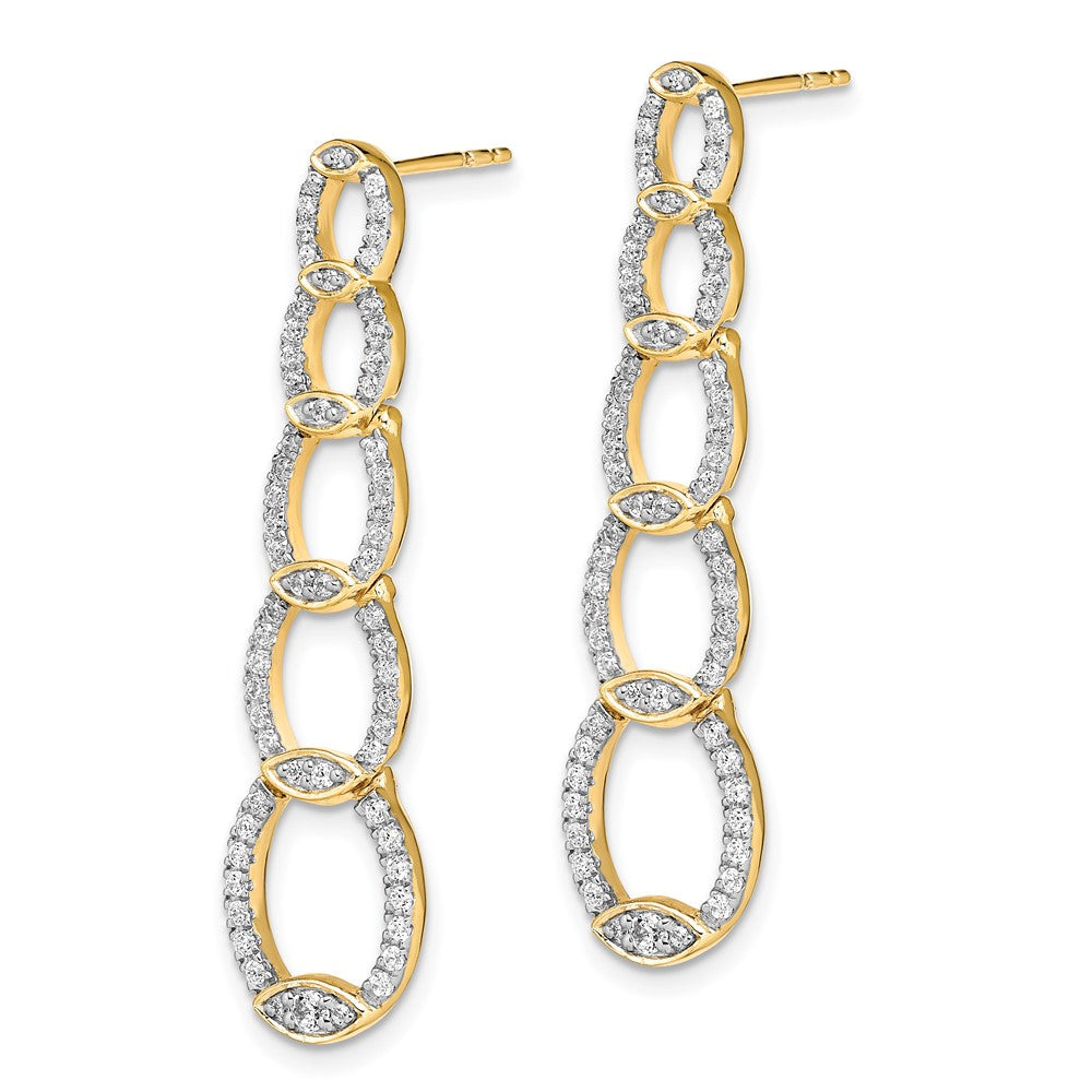 14K Gelbgold Labor-Diamant VS/SI+ G+ Ohrhänger-Ohrstecker
