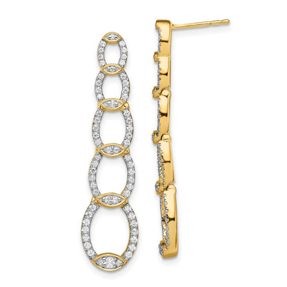 14K Gelbgold Labor-Diamant VS/SI+ G+ Ohrhänger-Ohrstecker