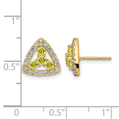 14K Gelbgold Labor gezüchtete Diamanten VS/SI+ G+ Gezüchteter Gelber Saphir Dreieck-Ohrstecker