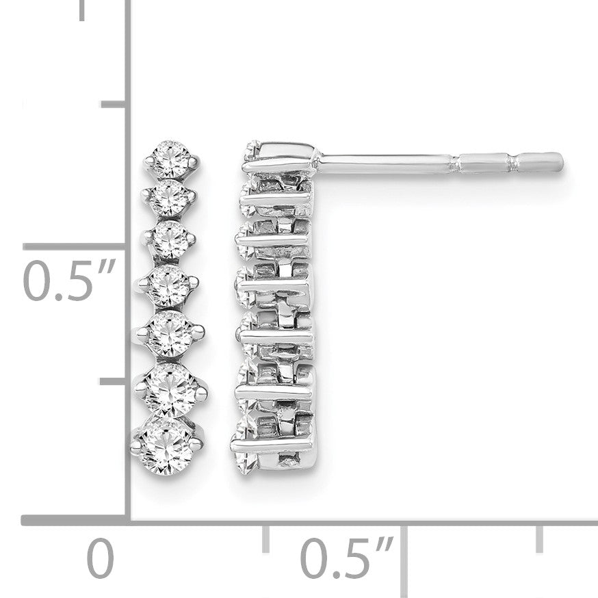 14K Weißgold Ohrhänger mit im Labor gezüchteten Diamanten, VS/SI, FGH, graduierend