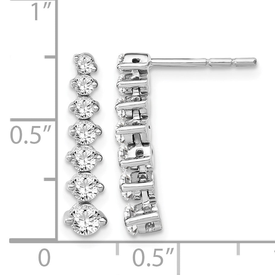 14K Weißgold Ohrhänger mit graduierten Labor-gezüchteten Diamanten, VS/SI, FGH