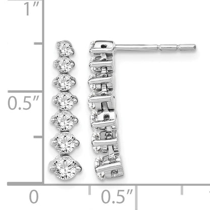 14K Weißgold Ohrhänger mit graduierten Labor-gezüchteten Diamanten, VS/SI, FGH