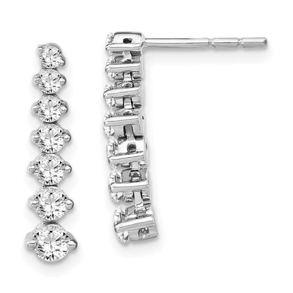 14K Weißgold Ohrhänger mit graduierten Labor-gezüchteten Diamanten, VS/SI, FGH