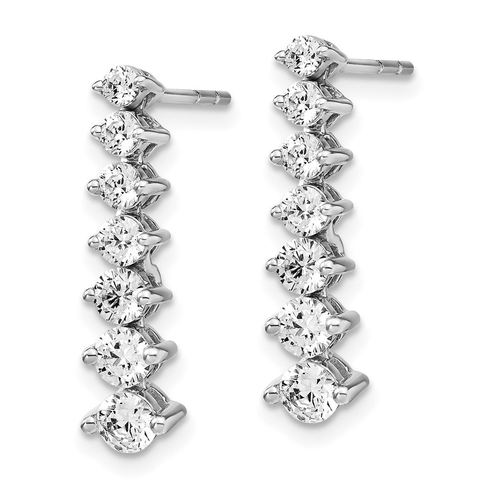 14K Weißgold Ohrhänger mit 1,5 ct. laborgezüchteten Diamanten, VS/SI+ G+, abgestuft, mit Stecker