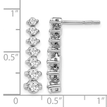 14K Weißgold Ohrhänger mit 1,5 ct. laborgezüchteten Diamanten, VS/SI+ G+, abgestuft, mit Stecker