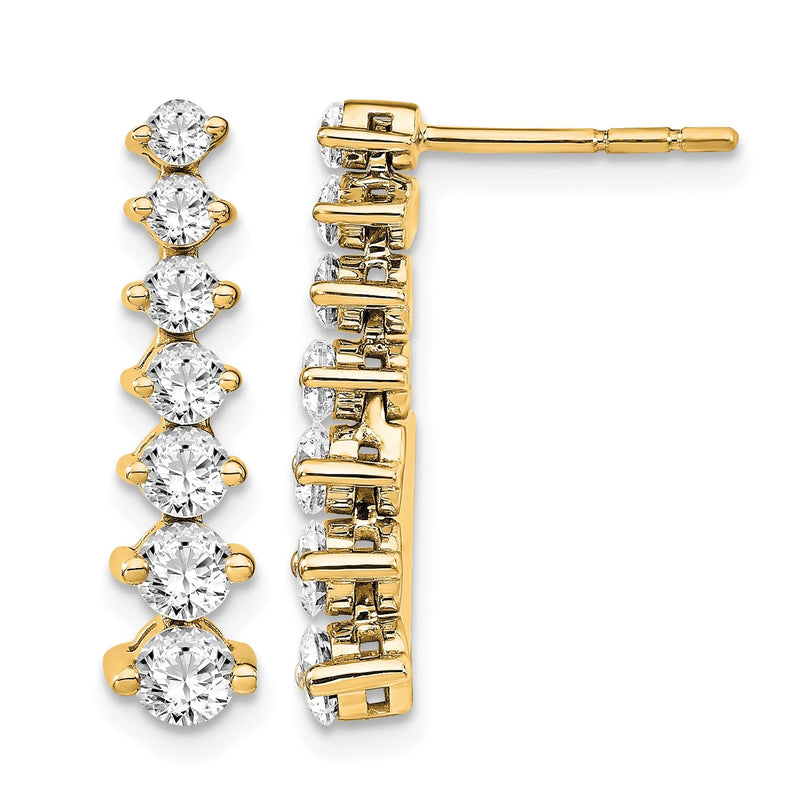 14K Gelbgold 1 1/2 Karat Im Labor Gezüchtet Diamant Vs/si+ G+ Komplett Graduating Tropfen Ohrstecker
