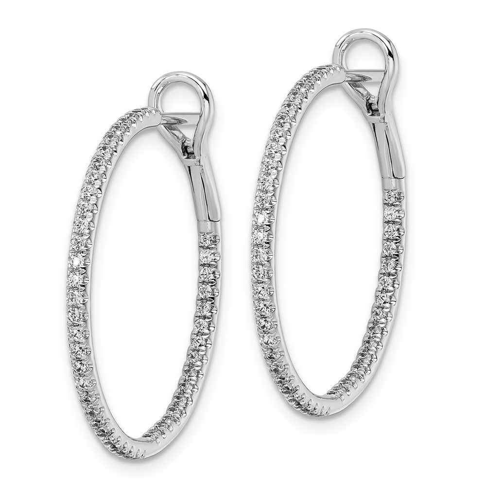 14K Weißgold 0,75 ct. Laborgezüchtete Diamant-Creolen VS/SI+ G+ Komplett Umlaufend